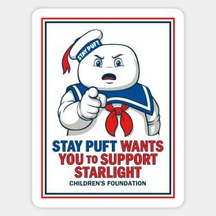 Stay Puft Wants YOU… to Support Starlight! (Orlando Light) Sticker